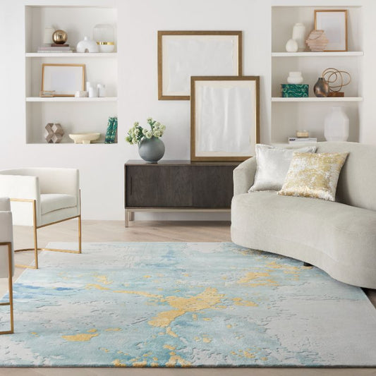 Nourison Prismatic PRS26 Seafoam Gold Rug - Love-Rugs alternate image