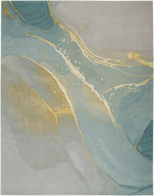Nourison Prismatic PRS27 Grey Seafoam Rug - Love-Rugs