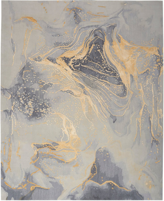 Nourison Prismatic PRS28 Grey Gold Rug - Love-Rugs