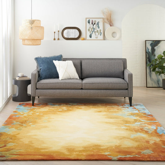 Nourison Prismatic PRS29 Gold Multicolour Rug - Love-Rugs alternate image