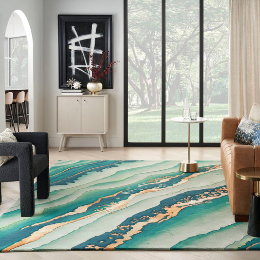 Nourison Prismatic PRS30 Emerald Rug - Love-Rugs alternate image