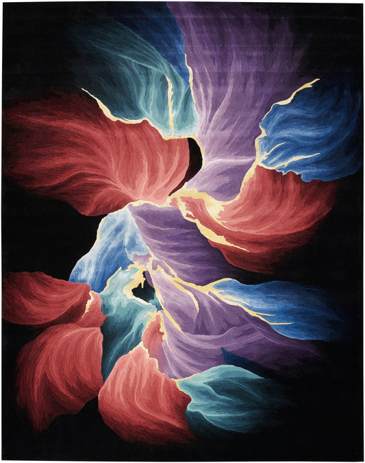 Nourison Prismatic PRS34 Black Rug - Love-Rugs