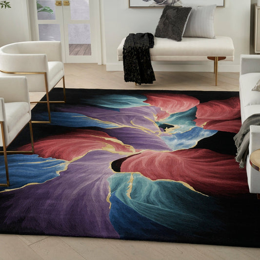 Nourison Prismatic PRS34 Black Rug - Love-Rugs alternate image