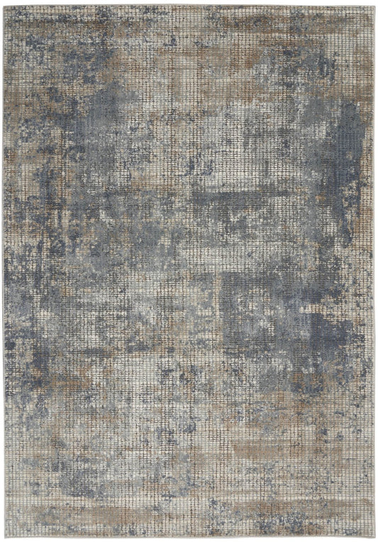 Nourison Quarry QUA02 Blue Beige Rug - Love-Rugs