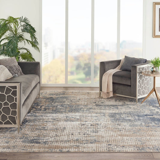 Nourison Quarry QUA02 Blue Beige Rug - Love-Rugs alternate image