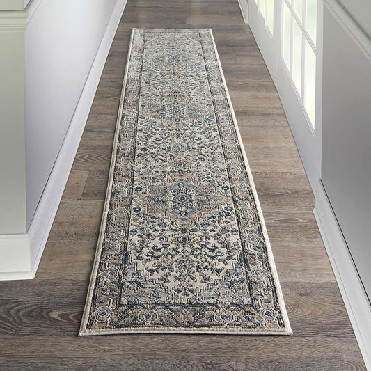 Nourison Quarry QUA05 Ivory Grey Runner Rug - Love-Rugs alternate image