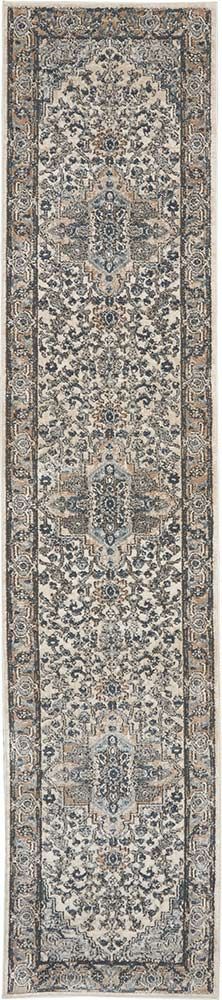 Nourison Quarry QUA05 Ivory Grey Runner Rug - Love-Rugs