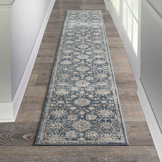 Nourison Quarry QUA06 Blue Beige Runner Rug - Love-Rugs alternate image