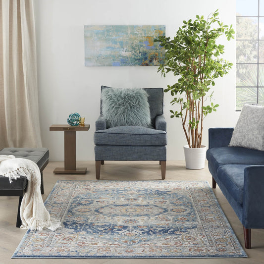Nourison Quarry QUA11 Ivory Blue Rug - Love-Rugs alternate image
