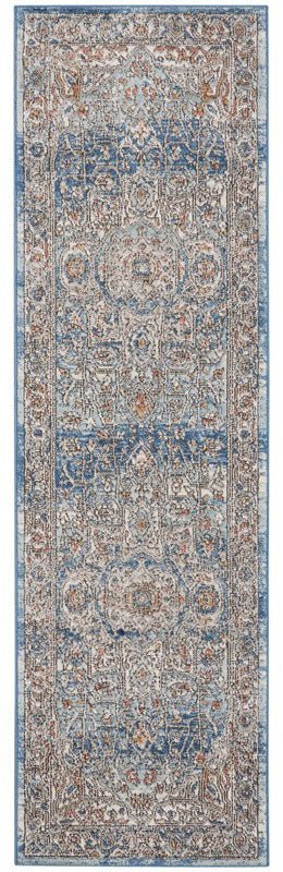 Nourison Quarry QUA11 Ivory Blue Runner Rug - Love-Rugs