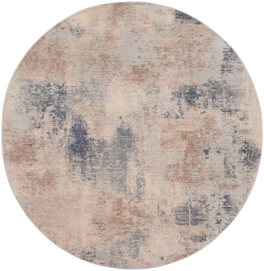 Nourison Rustic Textures RUS02 Beige Grey Round Rug - Love-Rugs