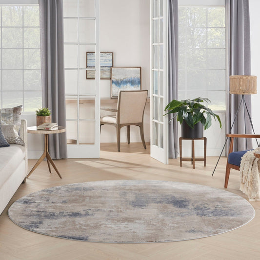 Nourison Rustic Textures RUS02 Beige Grey Round Rug - Love-Rugs alternate image