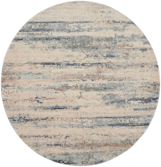 Nourison Rustic Textures RUS04 Beige Grey Round Rug - Love-Rugs