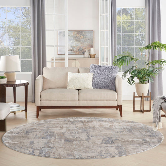 Nourison Rustic Textures RUS06 Beige Grey Round Rug - Love-Rugs alternate image