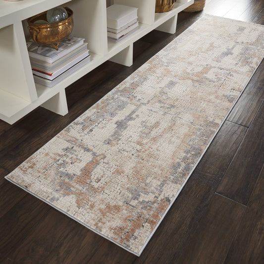 Nourison Rustic Textures RUS06 Beige Grey Runner Rug - Love-Rugs