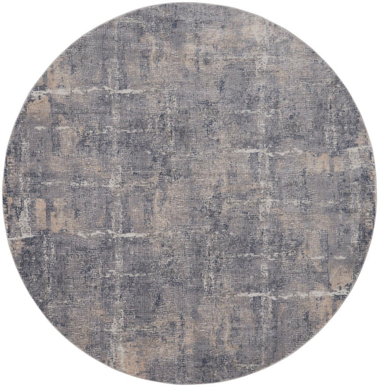 Nourison Rustic Textures RUS06 Grey Beige Round Rug - Love-Rugs
