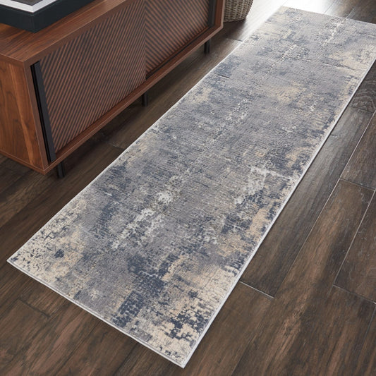 Nourison Rustic Textures RUS06 Grey Beige Runner Rug - Love-Rugs