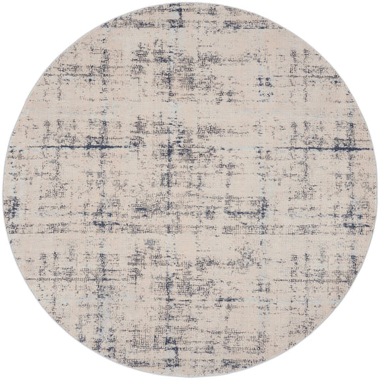 Nourison Rustic Textures RUS06 Ivory Blue Round Rug - Love-Rugs