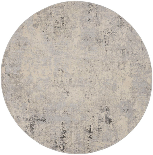 Nourison Rustic Textures RUS07 Grey Beige Round Rug - Love-Rugs