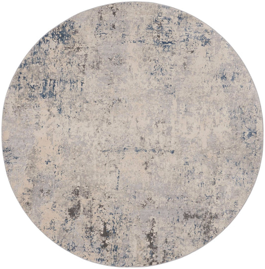 Nourison Rustic Textures RUS07 Ivory Grey Blue Round Rug - Love-Rugs
