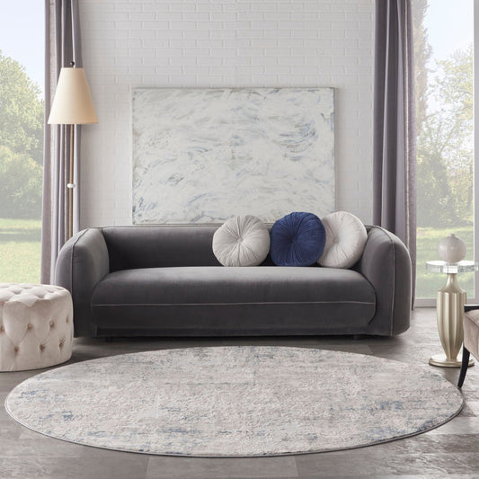 Nourison Rustic Textures RUS07 Ivory Grey Blue Round Rug - Love-Rugs alternate image