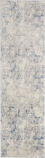 Nourison Rustic Textures RUS07 Ivory Grey Blue Runner Rug - Love-Rugs