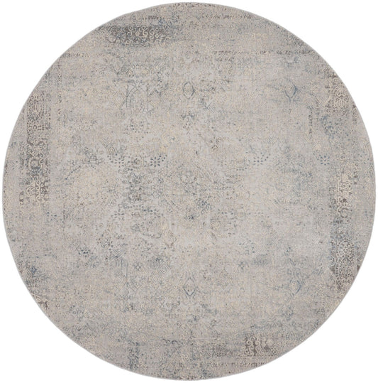 Nourison Rustic Textures RUS09 Ivory Light Blue Round Rug - Love-Rugs