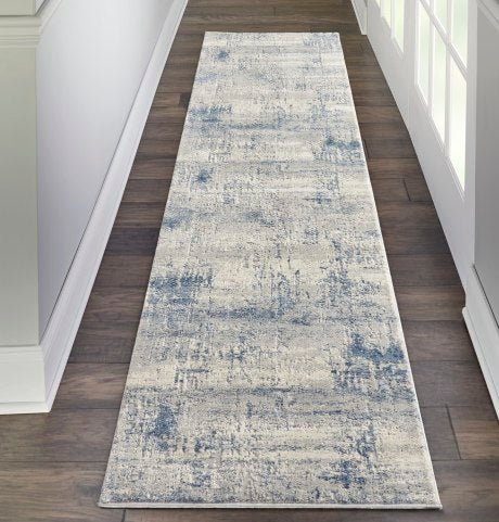 Nourison Rustic Textures RUS10 Ivory Blue Runner Rug - Love-Rugs alternate image