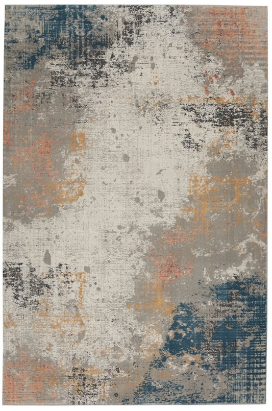 Nourison Rustic Textures RUS13 Grey / Blue Rug - Love-Rugs