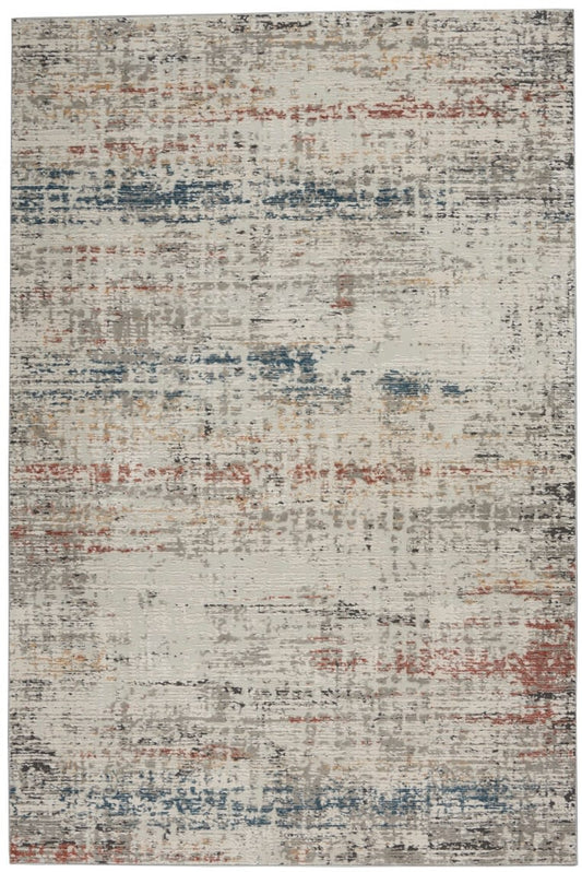 Nourison Rustic Textures RUS14 Light Grey / Multi Rug - Love-Rugs