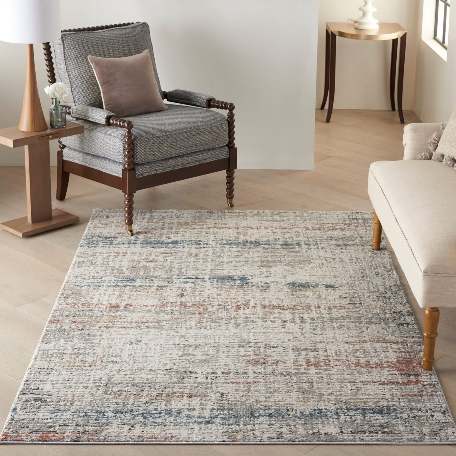 Rustic Multi Rug Nourison Rustic Textures RUS14 Light Grey / Multi Rug – Love-Rugs