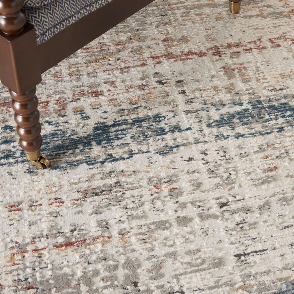 Rustic Multi Rug Nourison Rustic Textures RUS14 Light Grey / Multi Rug – Love-Rugs
