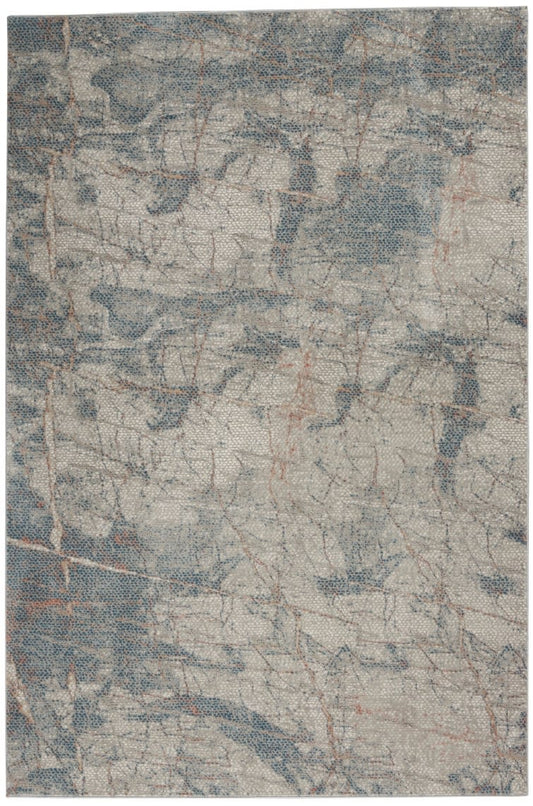 Nourison Rustic Textures RUS15 Light Grey / Blue Rug - Love-Rugs