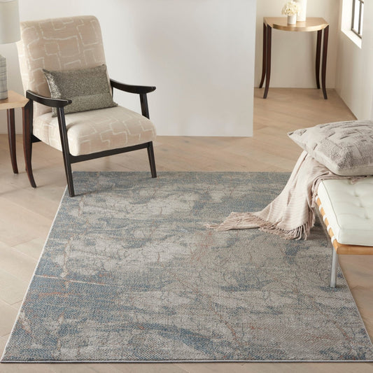 Nourison Rustic Textures RUS15 Light Grey / Blue Rug - Love-Rugs alternate image