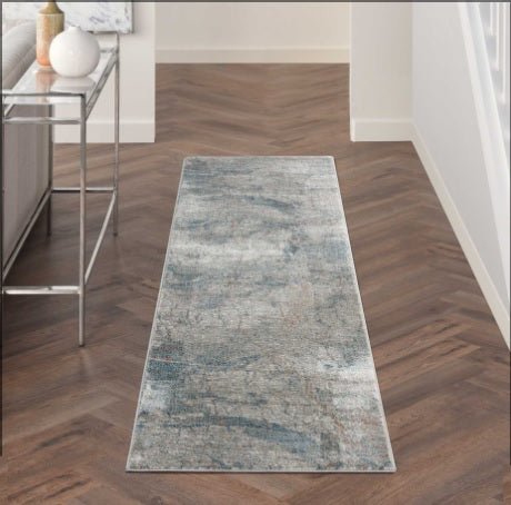 Nourison Rustic Textures RUS15 light Grey Blue Runner Rug - Love-Rugs alternate image