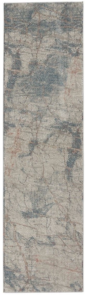 Nourison Rustic Textures RUS15 light Grey Blue Runner Rug - Love-Rugs