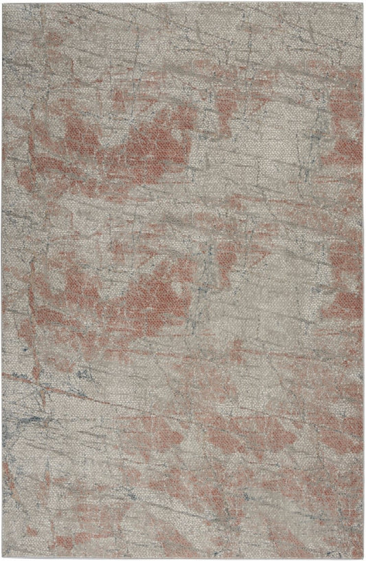 Nourison Rustic Textures RUS15 Light Grey / Rust Rug - Love-Rugs