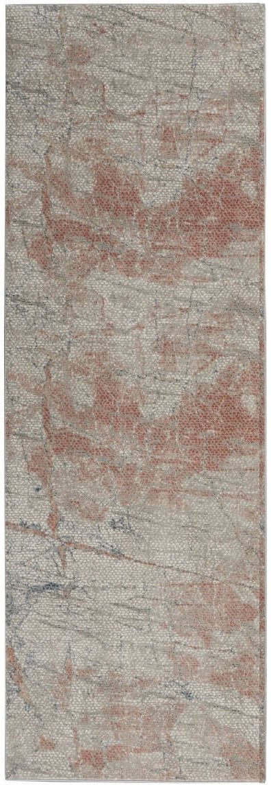 Nourison Rustic Textures RUS15 light Grey Rust Runner Rug - Love-Rugs
