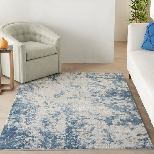 Nourison Rustic Textures RUS16 Grey / Blue Rug - Love-Rugs alternate image