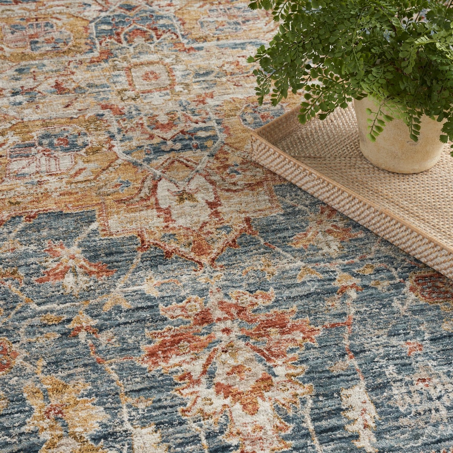 Nourison Sahar SHR06 Ivory/Blue Rug - Love-Rugs