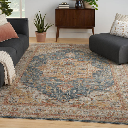 Nourison Sahar SHR06 Ivory/Blue Rug - Love-Rugs