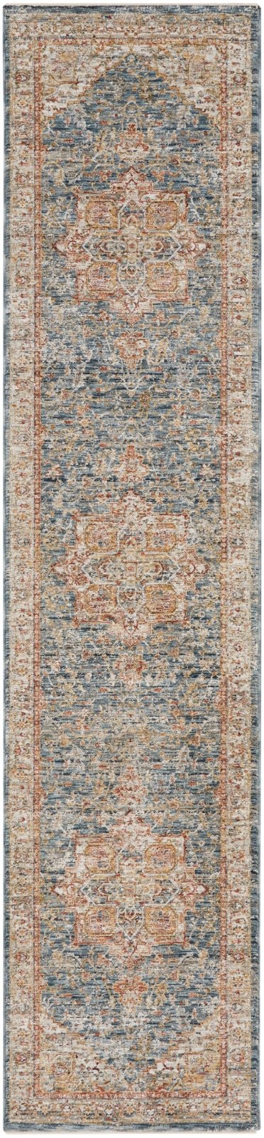 Nourison Sahar SHR06 Ivory/Blue Runner Rug - Love-Rugs