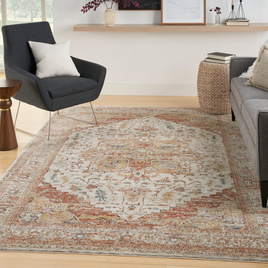 Nourison Sahar SHR06 Ivory/Rust Rug - Love-Rugs