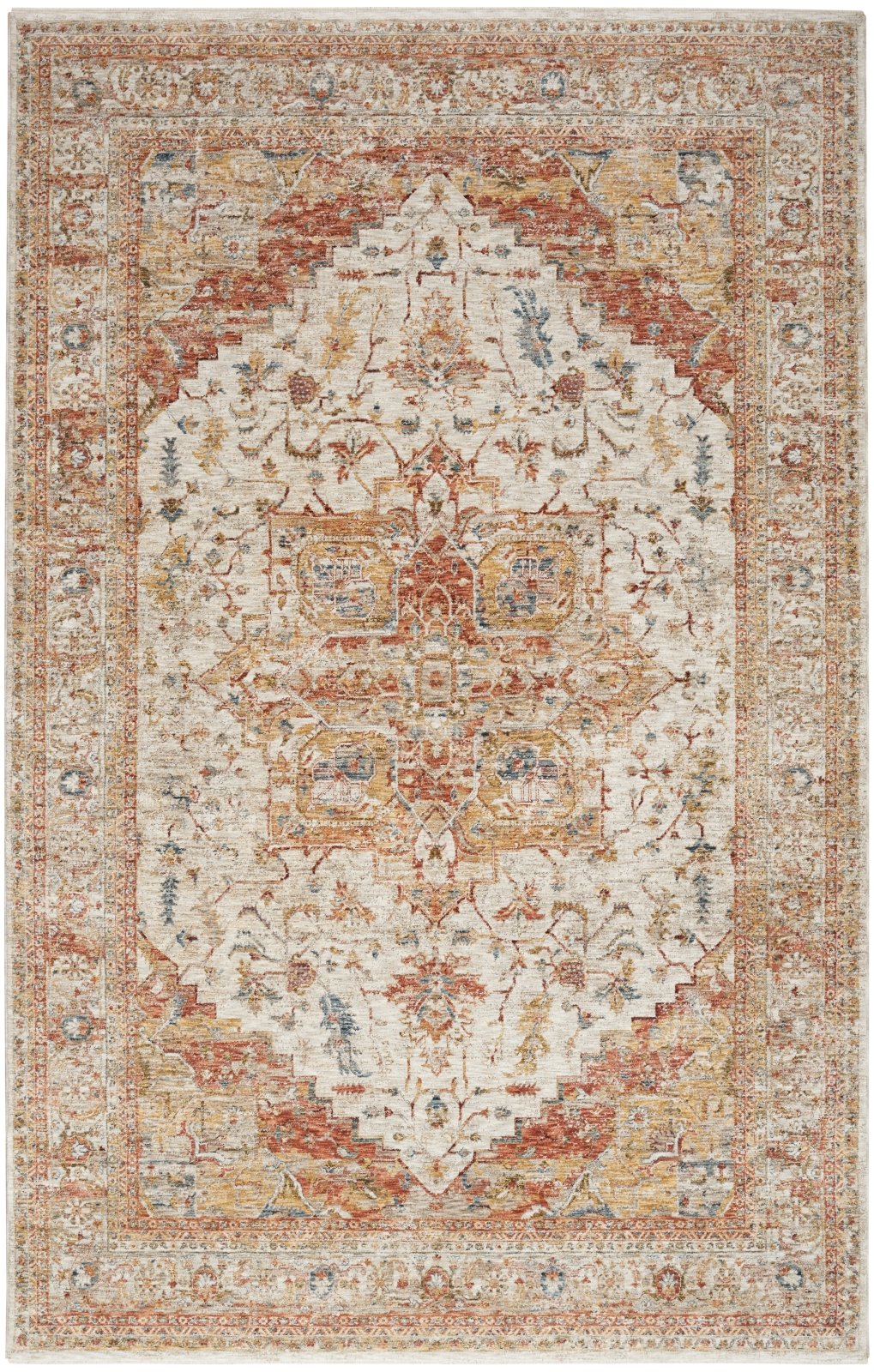 Nourison Sahar SHR06 Ivory/Rust Rug - Love-Rugs