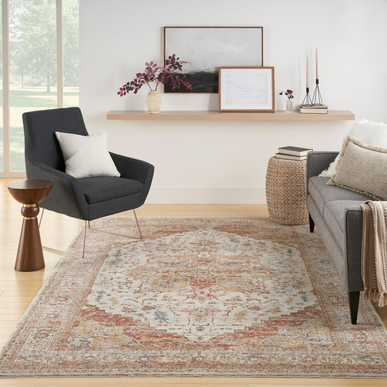 Nourison Sahar SHR06 Ivory/Rust Rug - Love-Rugs