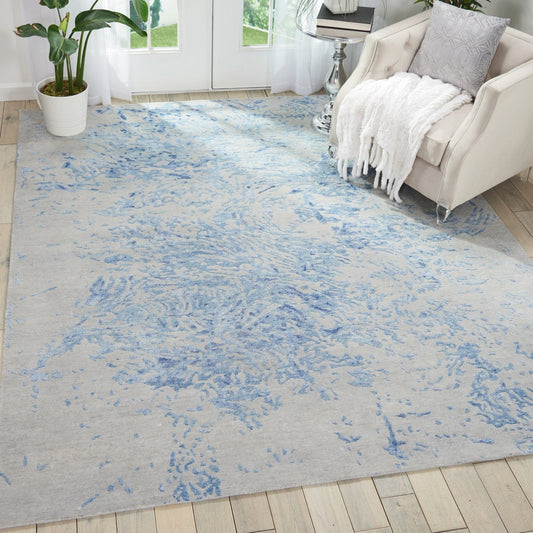 Nourison Silk Shadows SHA18 Grey Blue Rug - Love-Rugs
