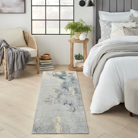 Nourison Silk Shadows SHA21 Blue Sky Runner Rug - Love-Rugs alternate image