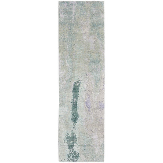 Nourison Silk Shadows SHA22 Blue Green Runner Rug - Love-Rugs
