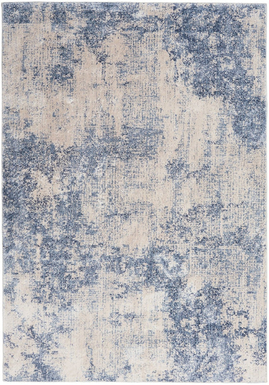Nourison Silky Textures SLY01 Ivory Blue Rug - Love-Rugs