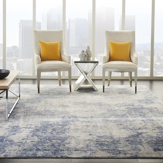 Nourison Silky Textures SLY01 Ivory Blue Rug - Love-Rugs alternate image